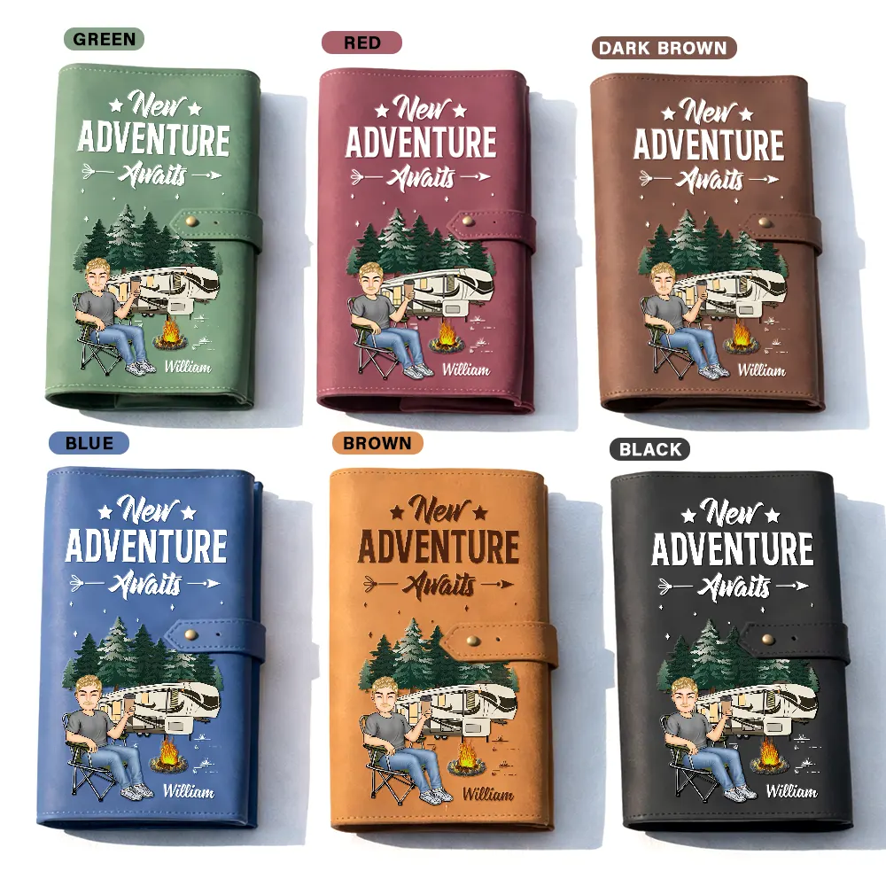 And So The Adventure Awaits - Personalized Leather Cable Bag - Image 3