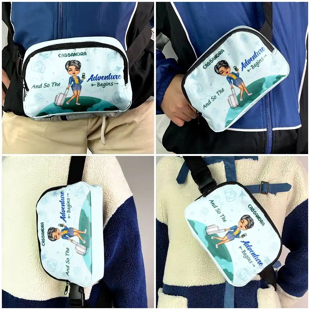 And So The Adventure Begins - Personalized Crossbody Belt Bag - Image 5
