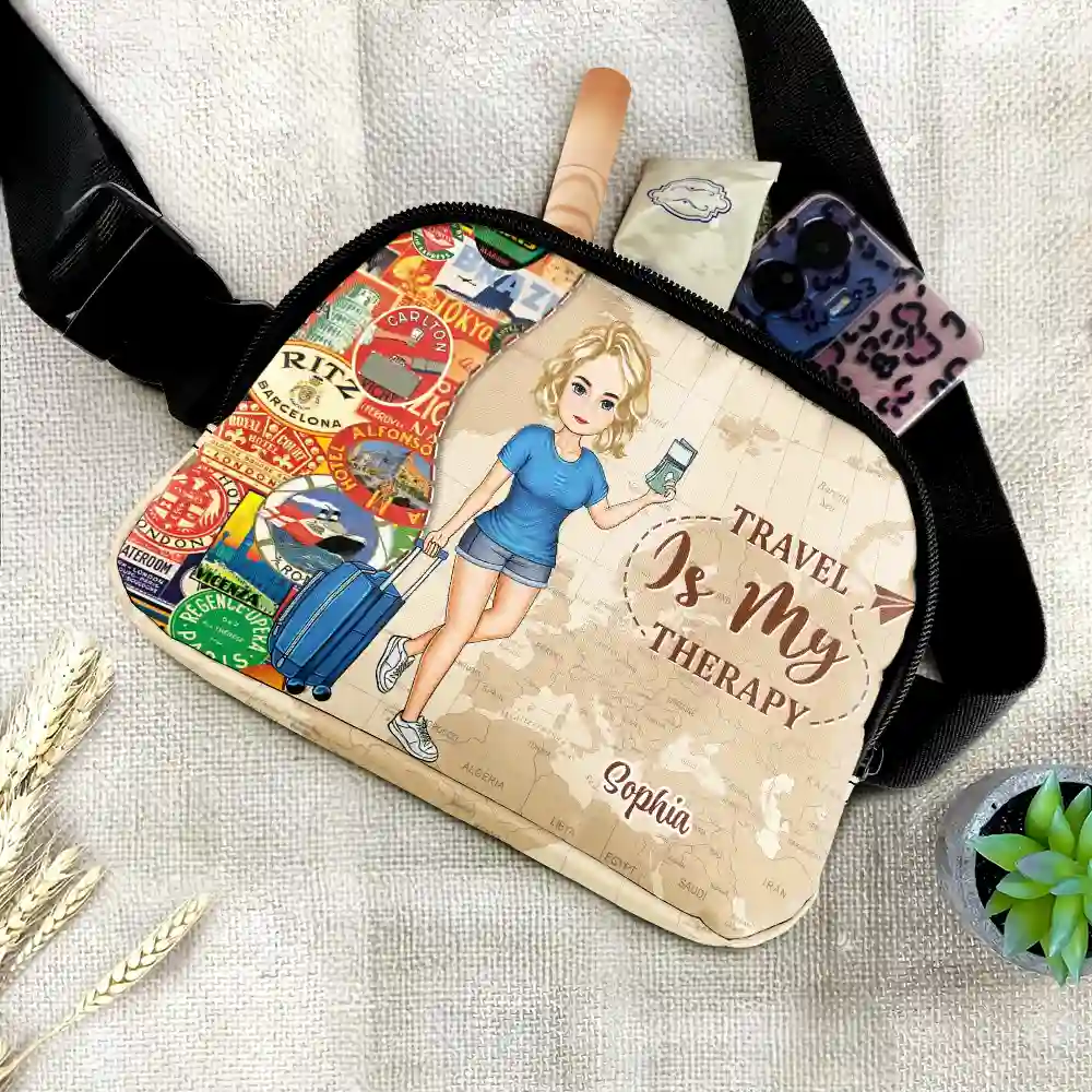And So The Adventure Begins - Personalized Crossbody Belt Bag - Image 2