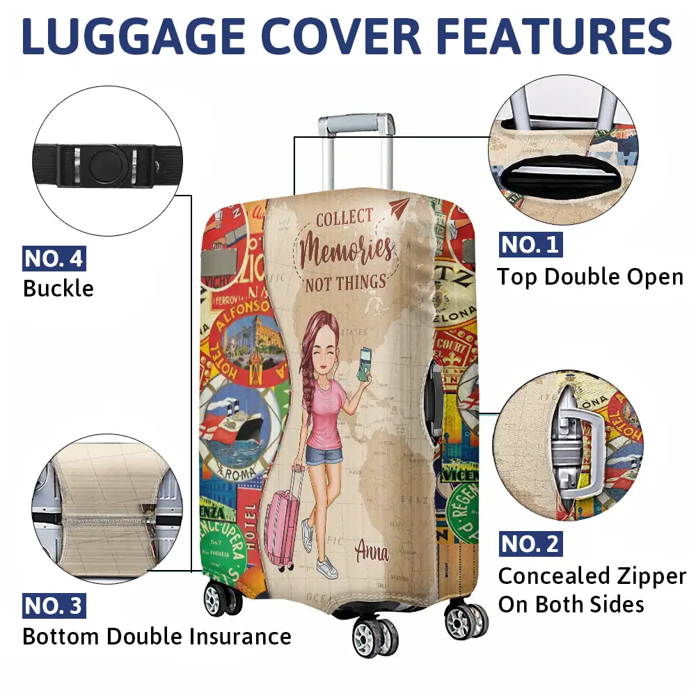 And So The Adventure Begins - Personalized Luggage Cover - Image 4