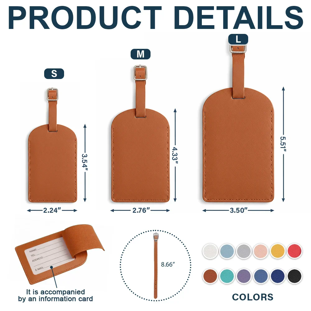 And So The Adventure Begins Travel Lover - Personalized Leather Luggage Tag - Image 5