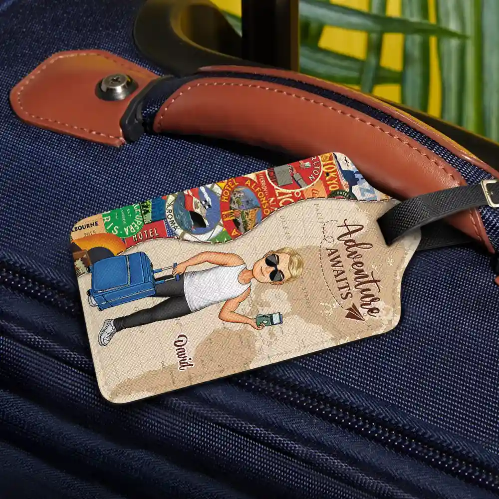 And So The Adventure Begins Travel Lover - Personalized Luggage Tag - Image 2