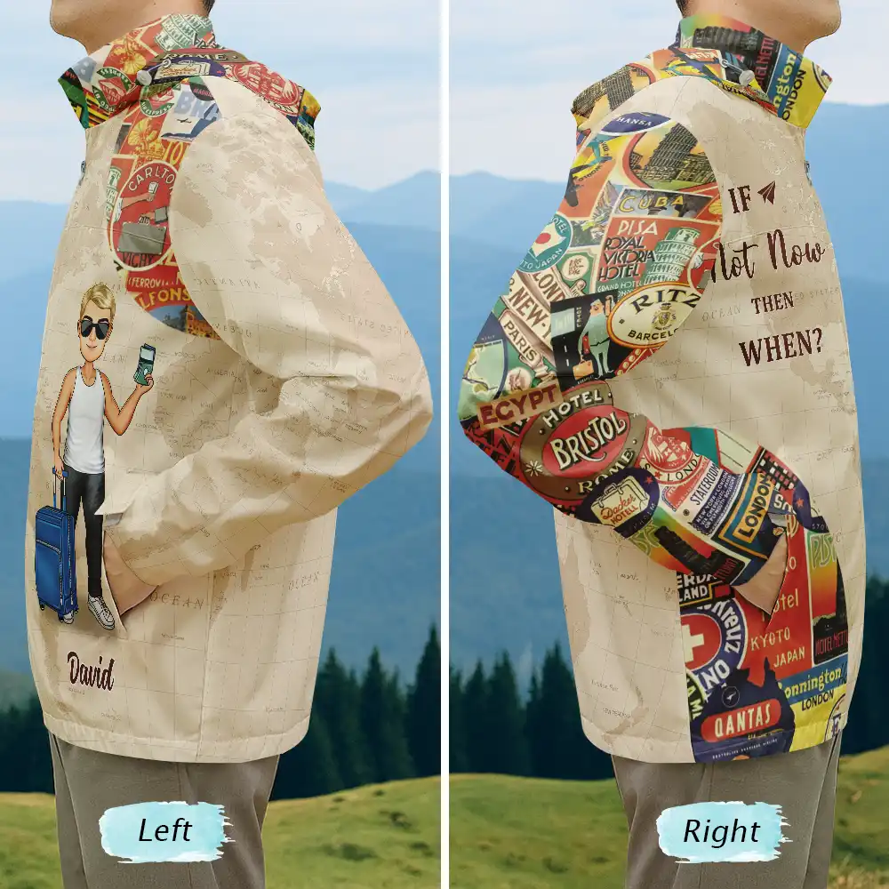 And So The Adventure Begins Travel Lover - Personalized Rain Jacket - Image 5
