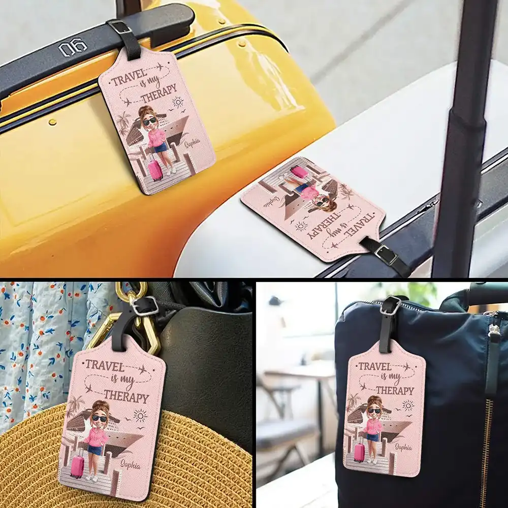 And So The Adventure Begins Travel Woman Man - Personalized Luggage Tag - Image 3
