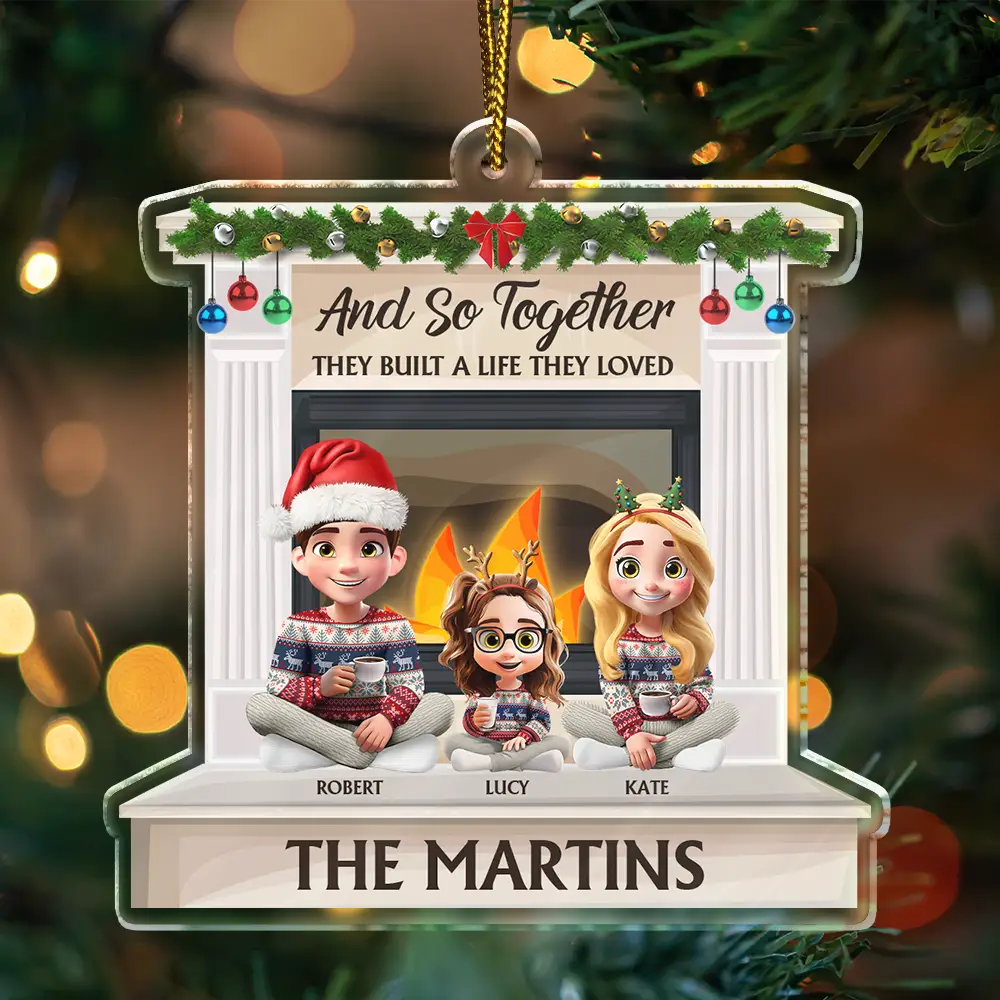 And So Together They Built A Life They Loved - Personalized Custom Shaped Acrylic Ornament - Image 3