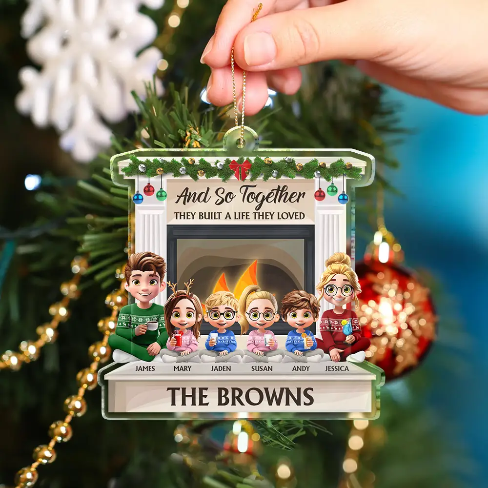 And So Together They Built A Life They Loved - Personalized Custom Shaped Acrylic Ornament - Image 4