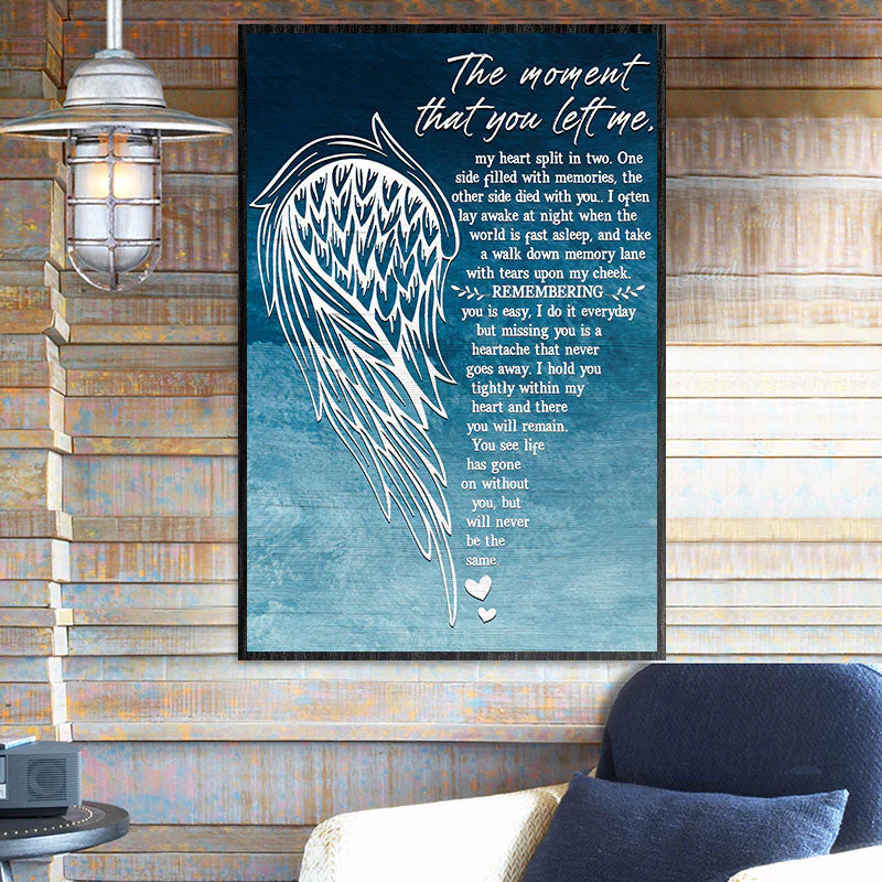 Angel Wings The Moment That You Left Me Custom Poster, Rustic Pub Wall Decor, Art Room Decor - Image 3