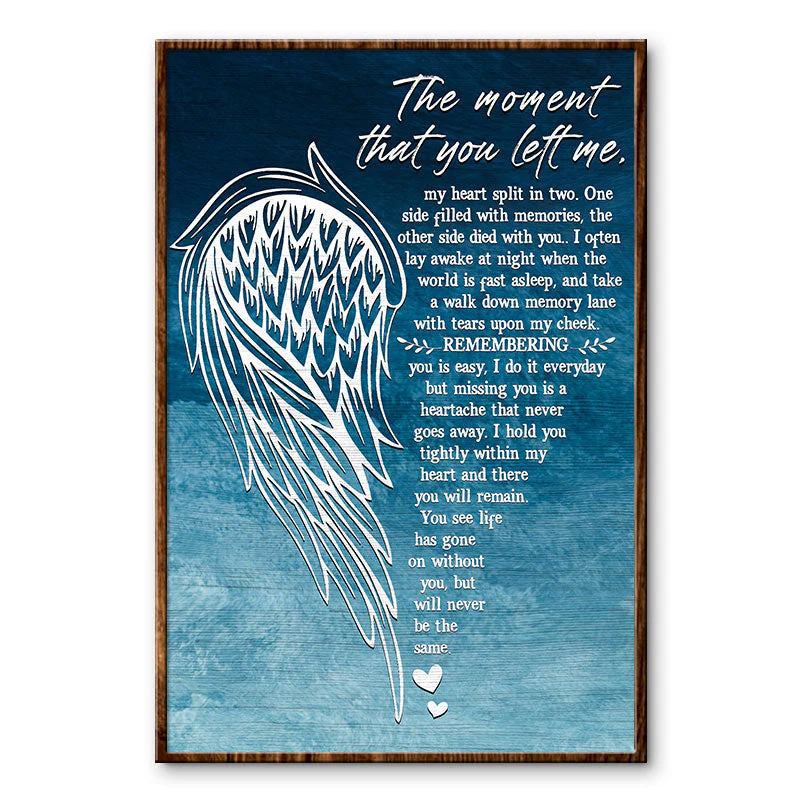 Angel Wings The Moment That You Left Me Custom Poster, Rustic Pub Wall Decor, Art Room Decor - Image 4
