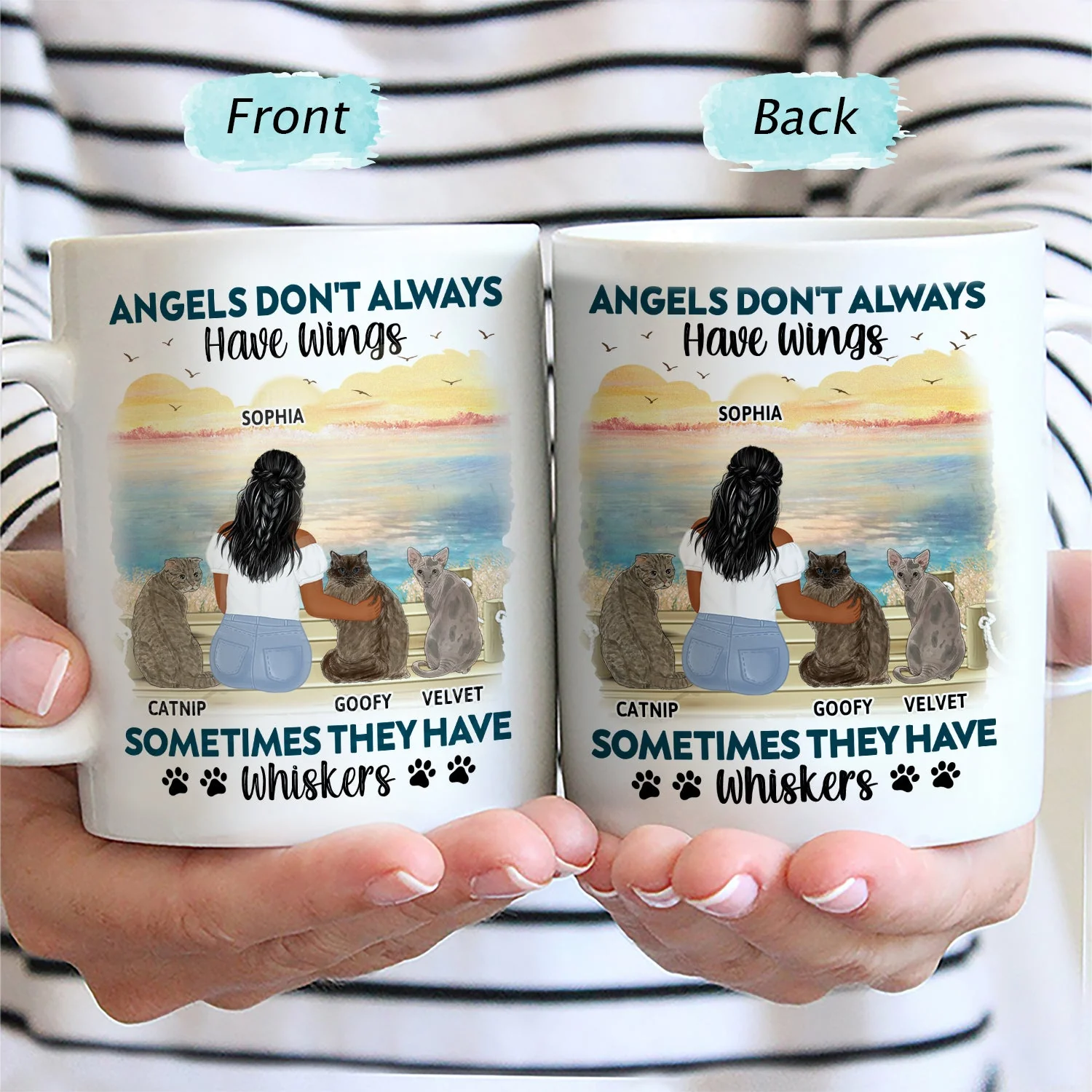 Angels Don't Always Have Wings - Memorial Gift For Cat Lovers, Cat Mom, Cat Dad - Personalized Mug - Image 2
