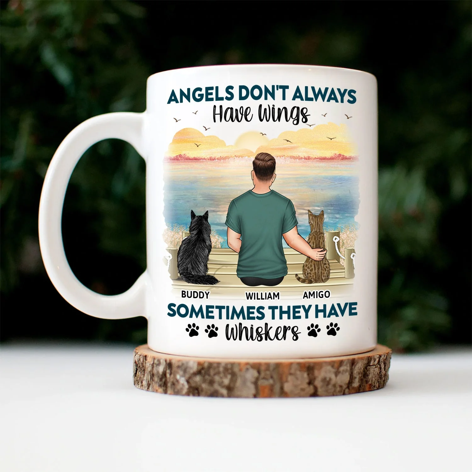 Angels Don't Always Have Wings - Memorial Gift For Cat Lovers, Cat Mom, Cat Dad - Personalized Mug - Image 3