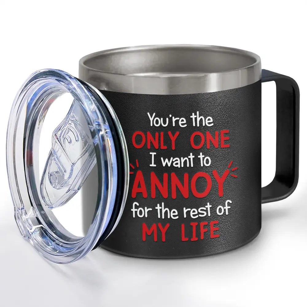 Annoy For The Rest Couples - Personalized 14oz Stainless Steel Tumbler With Handle - Image 2