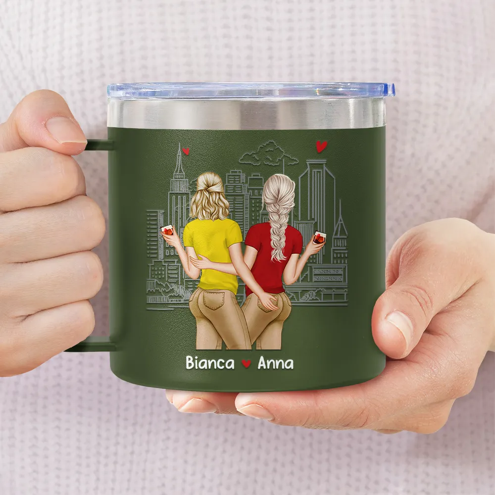Annoy For The Rest Couples - Personalized 14oz Stainless Steel Tumbler With Handle - Image 3