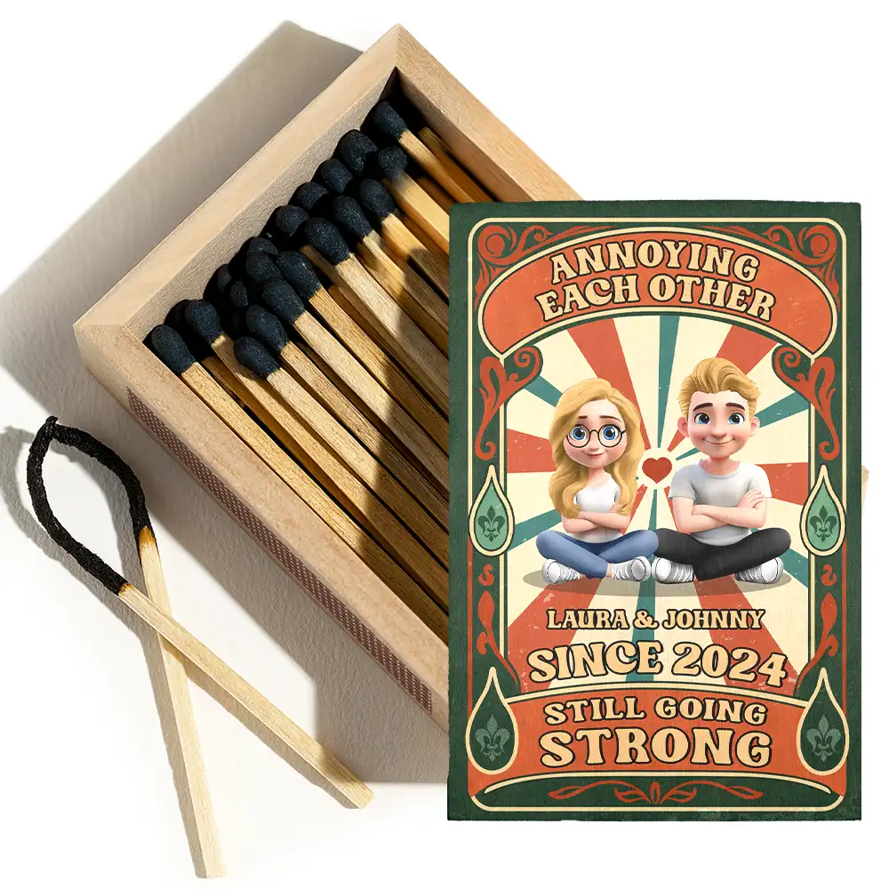 Annoying Each Other And Still Going Strong - Personalized Wooden Matchbox - Image 3