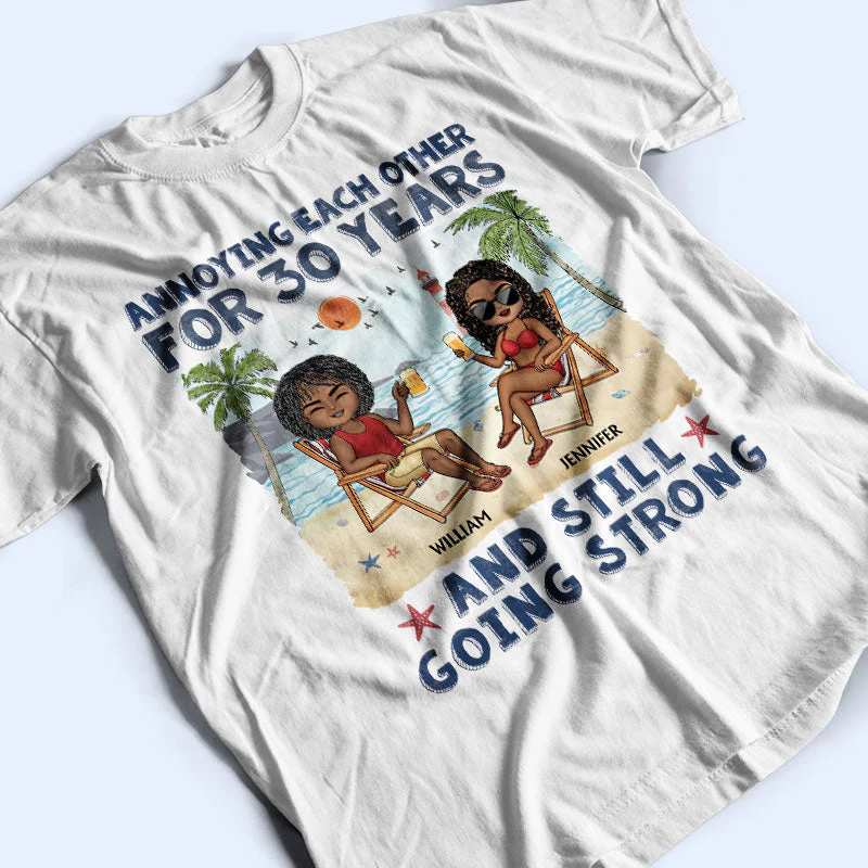 Annoying Each Other Beach Husband Wife - Couple Gift - Personalized Custom T Shirt - Image 3