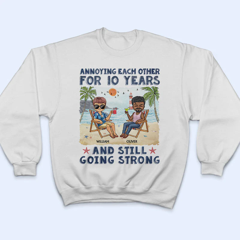 Annoying Each Other Beach Husband Wife - Couple Gift - Personalized Custom T Shirt - Image 5