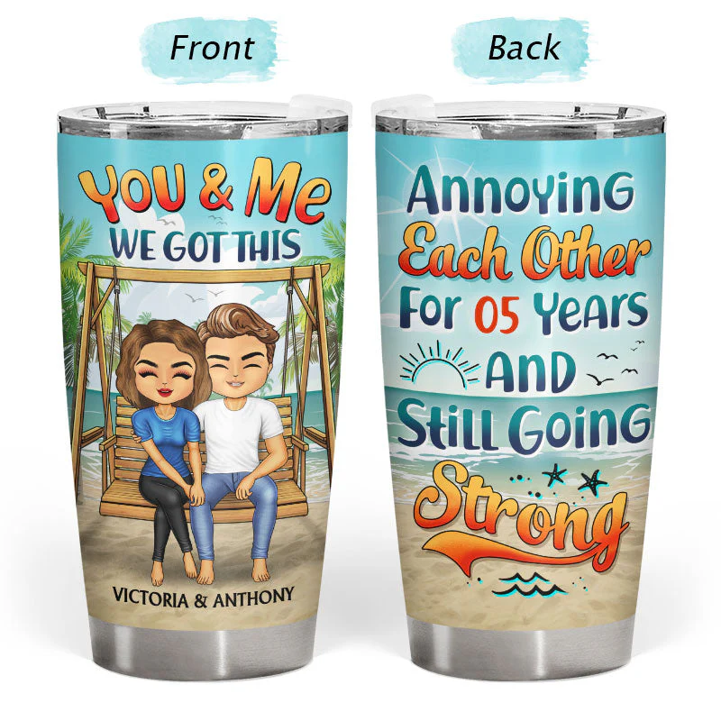 Annoying Each Other Beach Swing - Gift For Couple - Personalized Custom Tumbler - Image 3