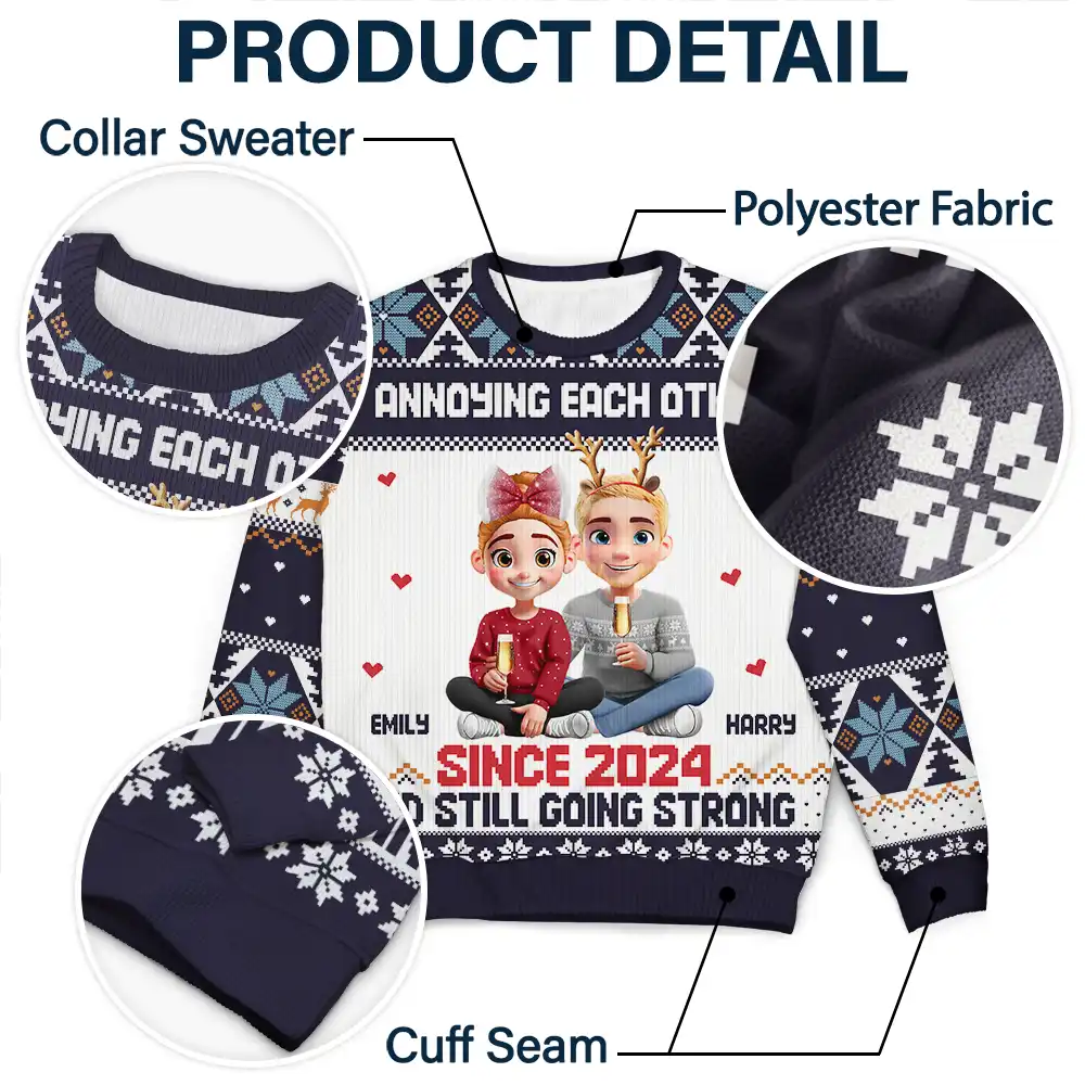 Annoying Each Other Couple - Personalized Unisex Ugly Sweater - Image 6