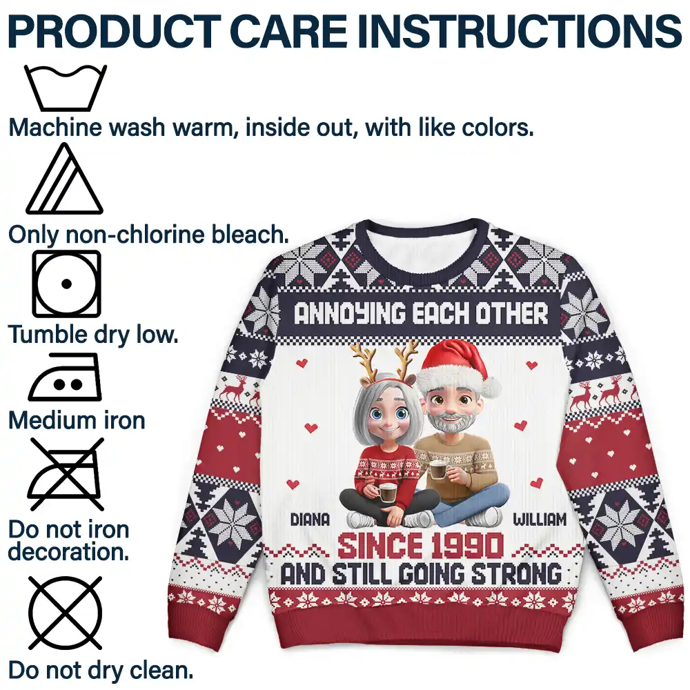 Annoying Each Other Couple - Personalized Unisex Ugly Sweater - Image 7