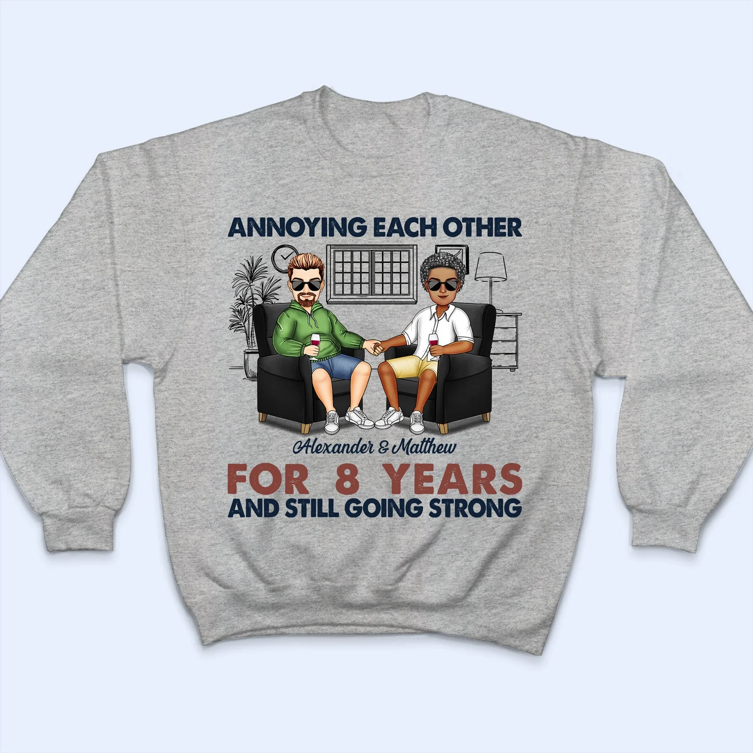Annoying Each Other For Years - Anniversary, Birthday Gift For Spouse, Lover, Husband, Wife, Boyfriend, Girlfriend, Couple - Personalized Custom T Shirt - Image 2