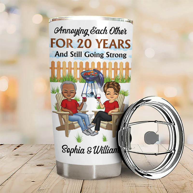 Annoying Each Other For Years - Couple Gift - Personalized Custom Tumbler - Image 2