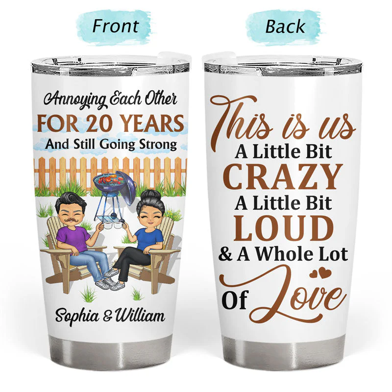 Annoying Each Other For Years - Couple Gift - Personalized Custom Tumbler - Image 3