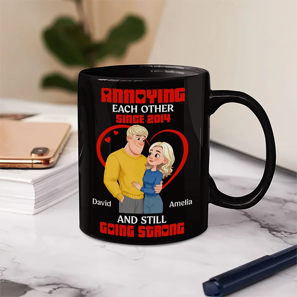 Annoying Each Other Hugging Couple - Personalized Mug - Image 5