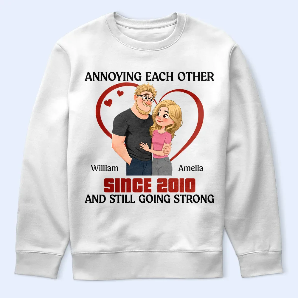 Annoying Each Other Hugging Couple - Personalized T Shirt - Image 5