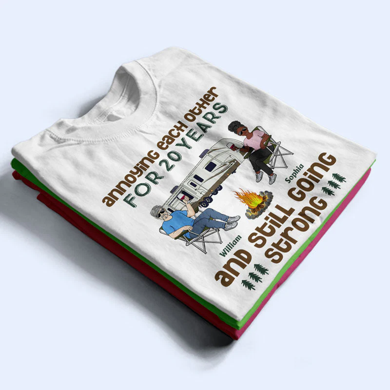 Annoying Each Other Husband Wife Old Camping Couple - Personalized Custom T Shirt - Image 2