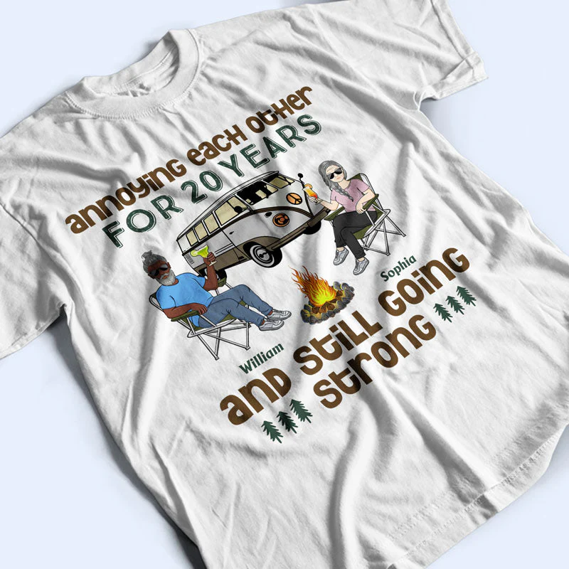 Annoying Each Other Husband Wife Old Camping Couple - Personalized Custom T Shirt - Image 3