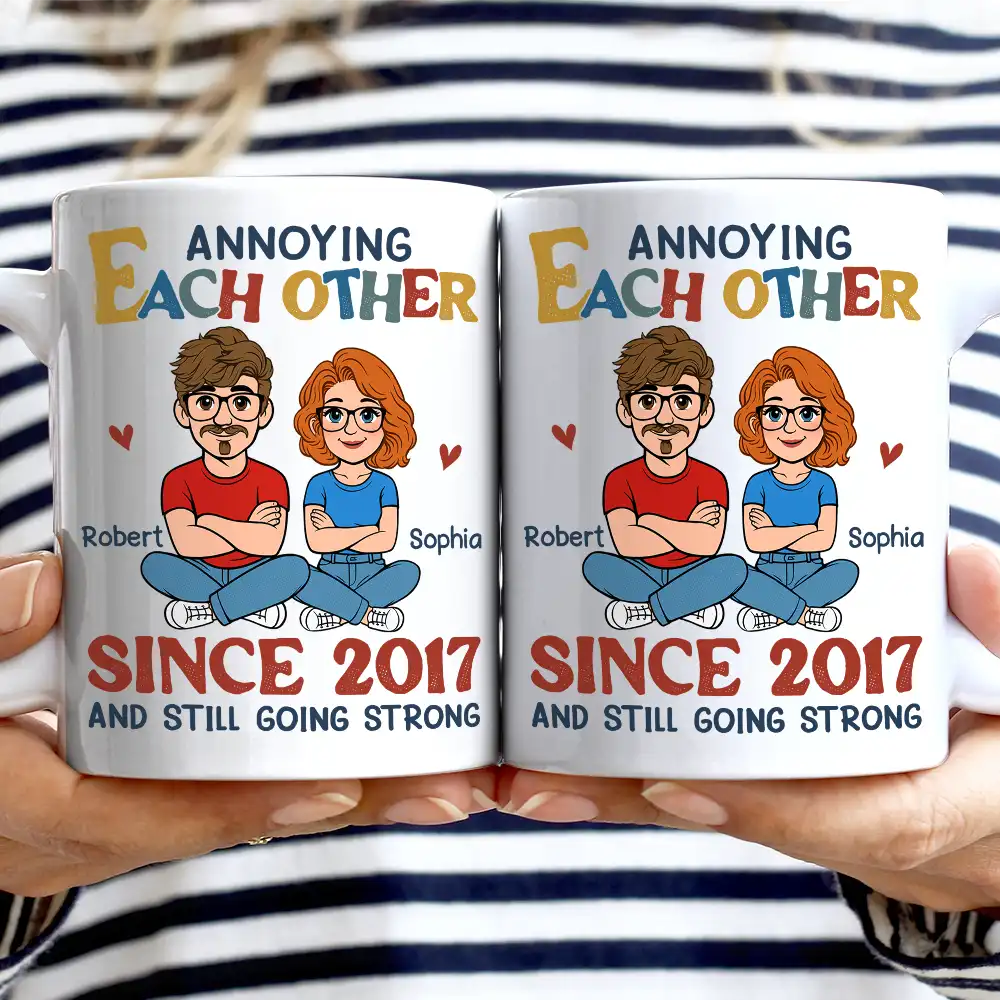 Annoying Each Other Retro Couple - Personalized Mug - Image 2