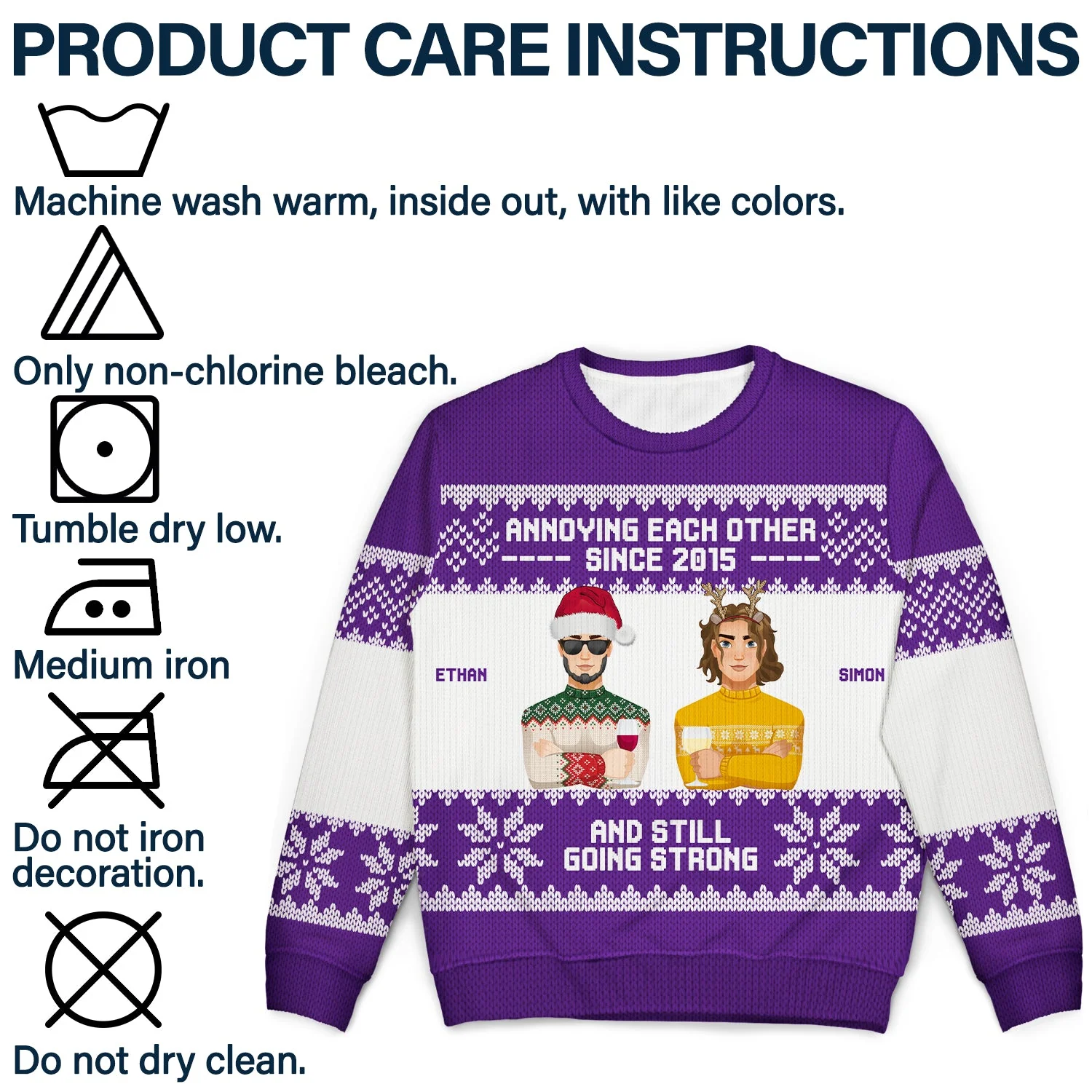 Annoying Each Other Since - Christmas Gift For Couples - Personalized Unisex Ugly Sweater - Image 7