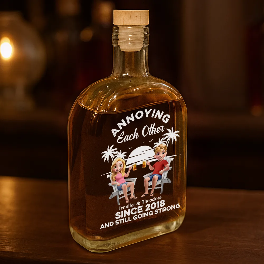 Annoying Each Other Since - Personalized Whiskey Bottle - Image 3