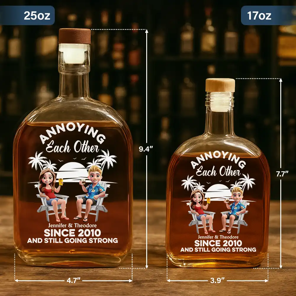 Annoying Each Other Since - Personalized Whiskey Bottle - Image 5