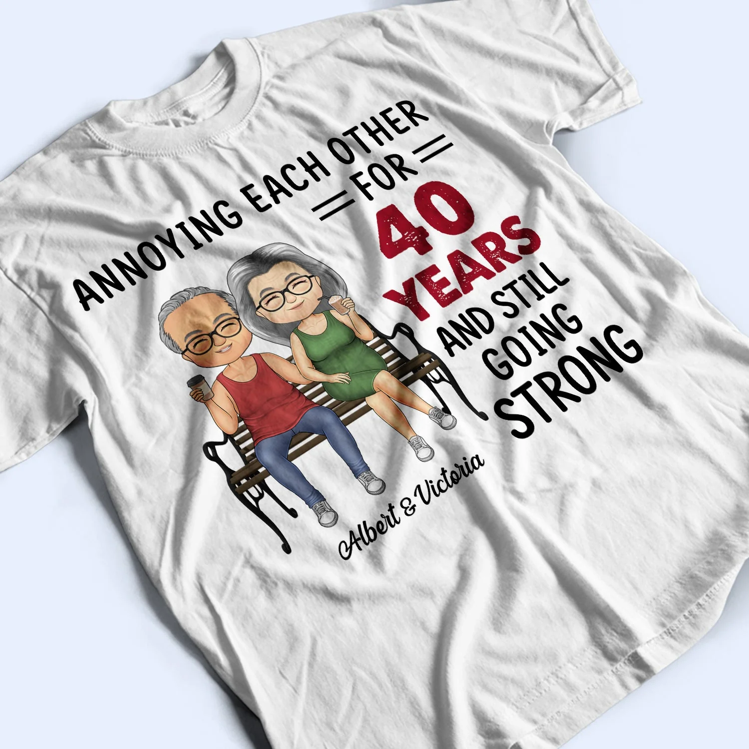 Annoying For Many Years And Still Going Strong Husband Wife - Couple Gift - Personalized Custom T Shirt - Image 3
