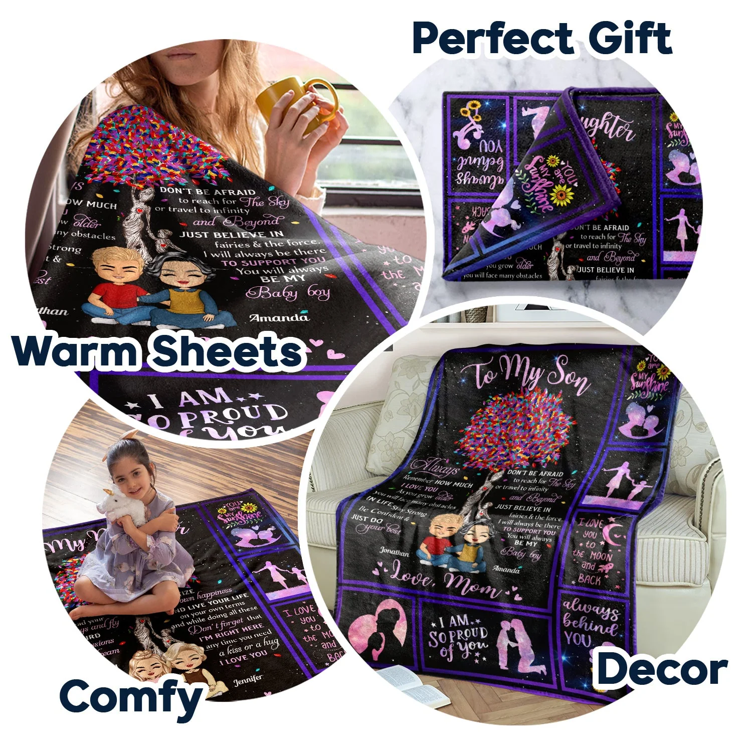 Anytime You Need A Kiss Or A Hug Love Mom - Mother Gift For Daughter & Son - Personalized Custom Fleece Blanket - Image 5