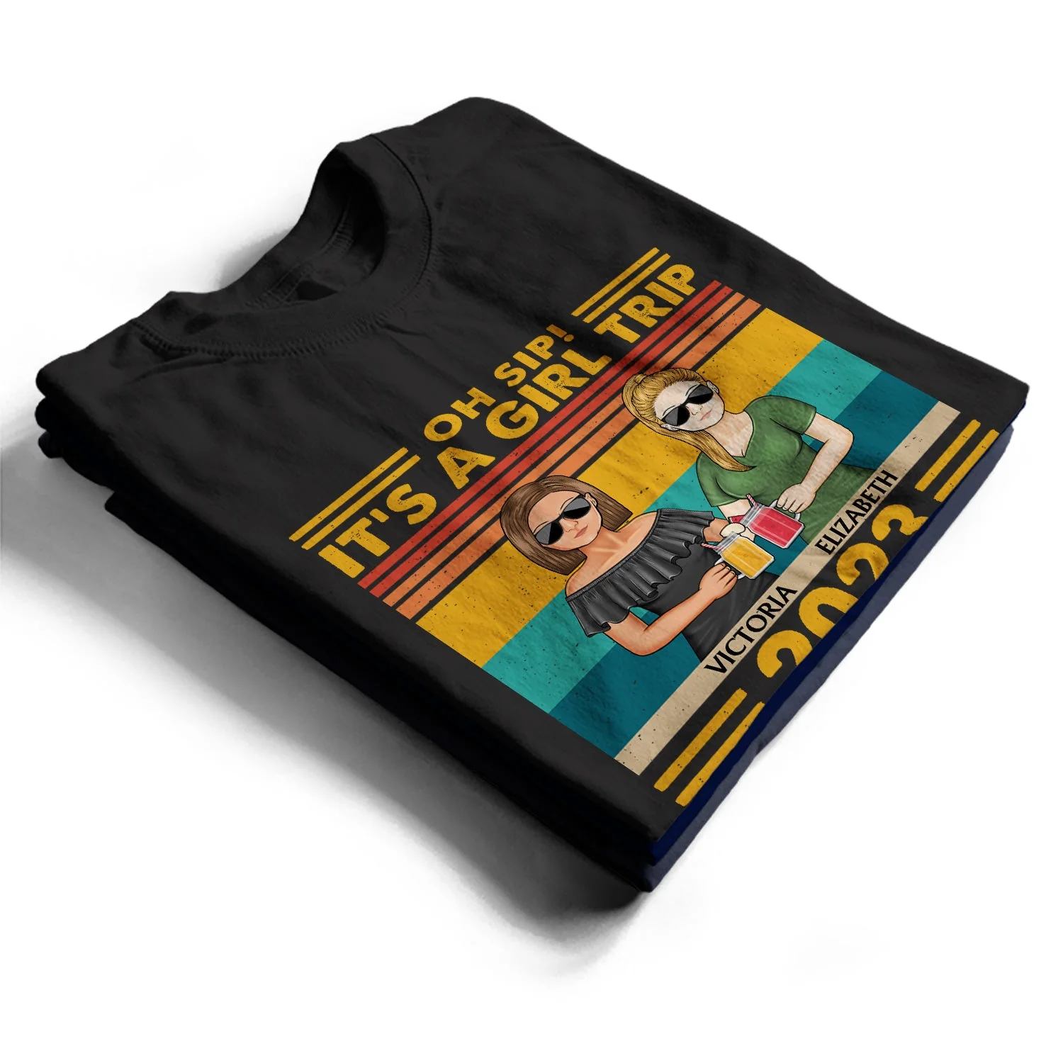 Apparently We're Trouble When We Are Together - Birthday, Vacation, Funny Gift For Bestie, Best Friends - Personalized Custom T Shirt - Image 2