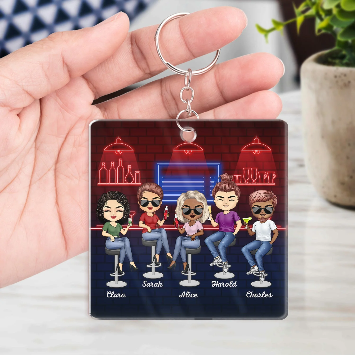 Apparently We're Trouble When We Are Together Who Knew Best Friends - Bestie BFF Gift - Personalized Custom Rectangle Acrylic Keychain - Image 4