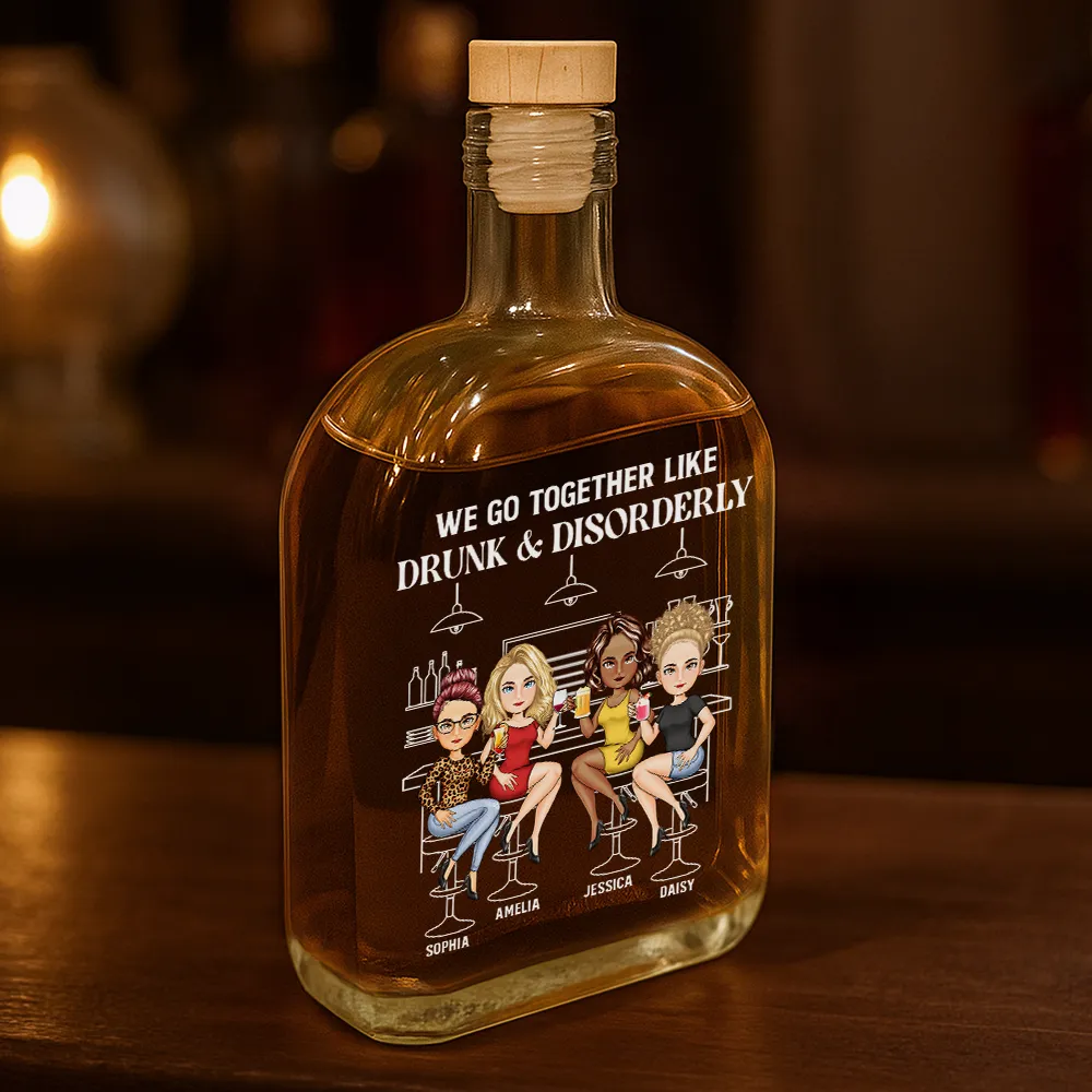 Are We Drunk Wine Bestie - Personalized Whiskey Bottle - Image 3