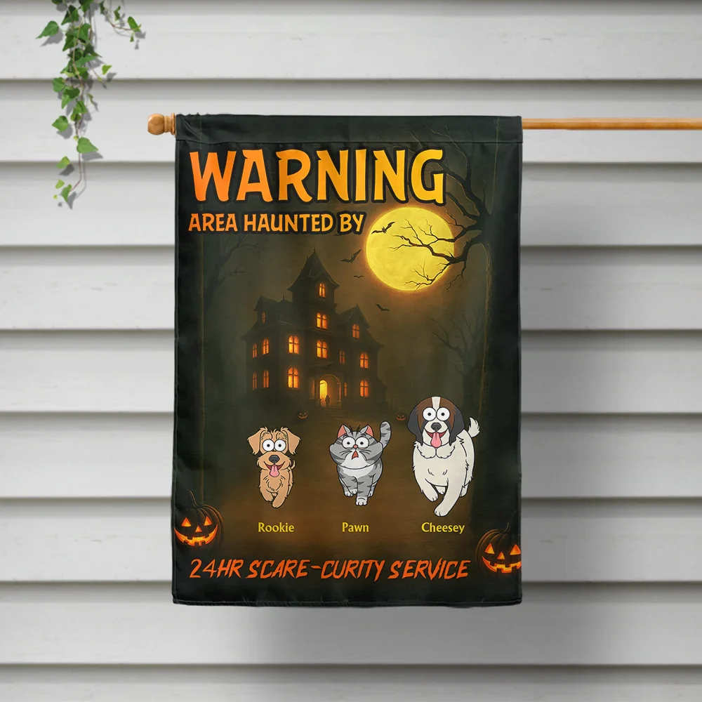 Area Haunted By 24 HR Scare-curity Service - Personalized Flag - Image 2