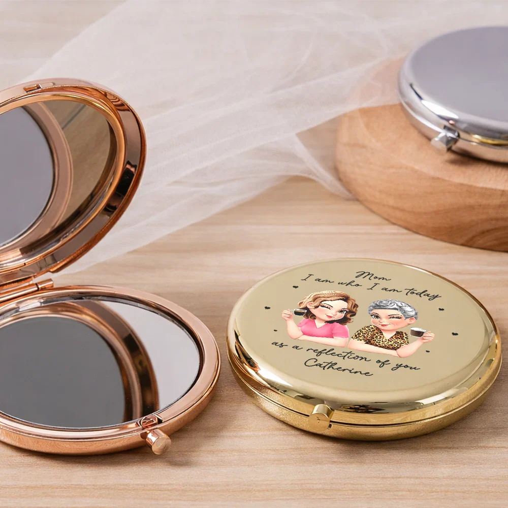 As A Reflection Of You Birth Month Flower - Personalized Compact Mirror - Image 2