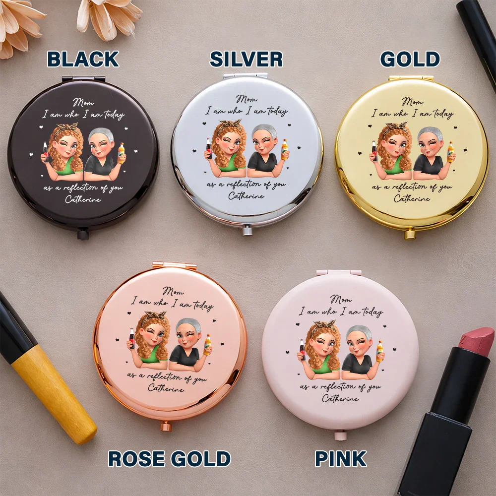 As A Reflection Of You Birth Month Flower - Personalized Compact Mirror - Image 4