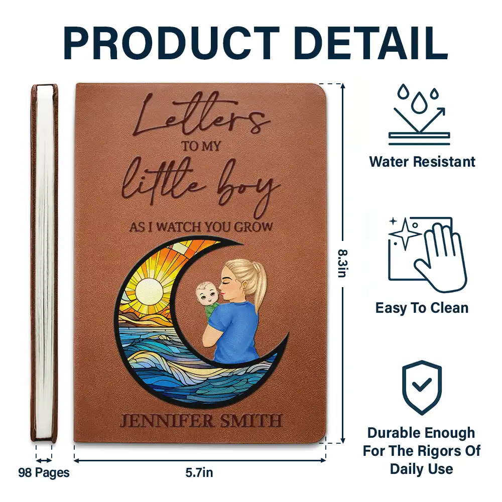 As I Watch You Grow - Personalized Leather Journal - Image 5