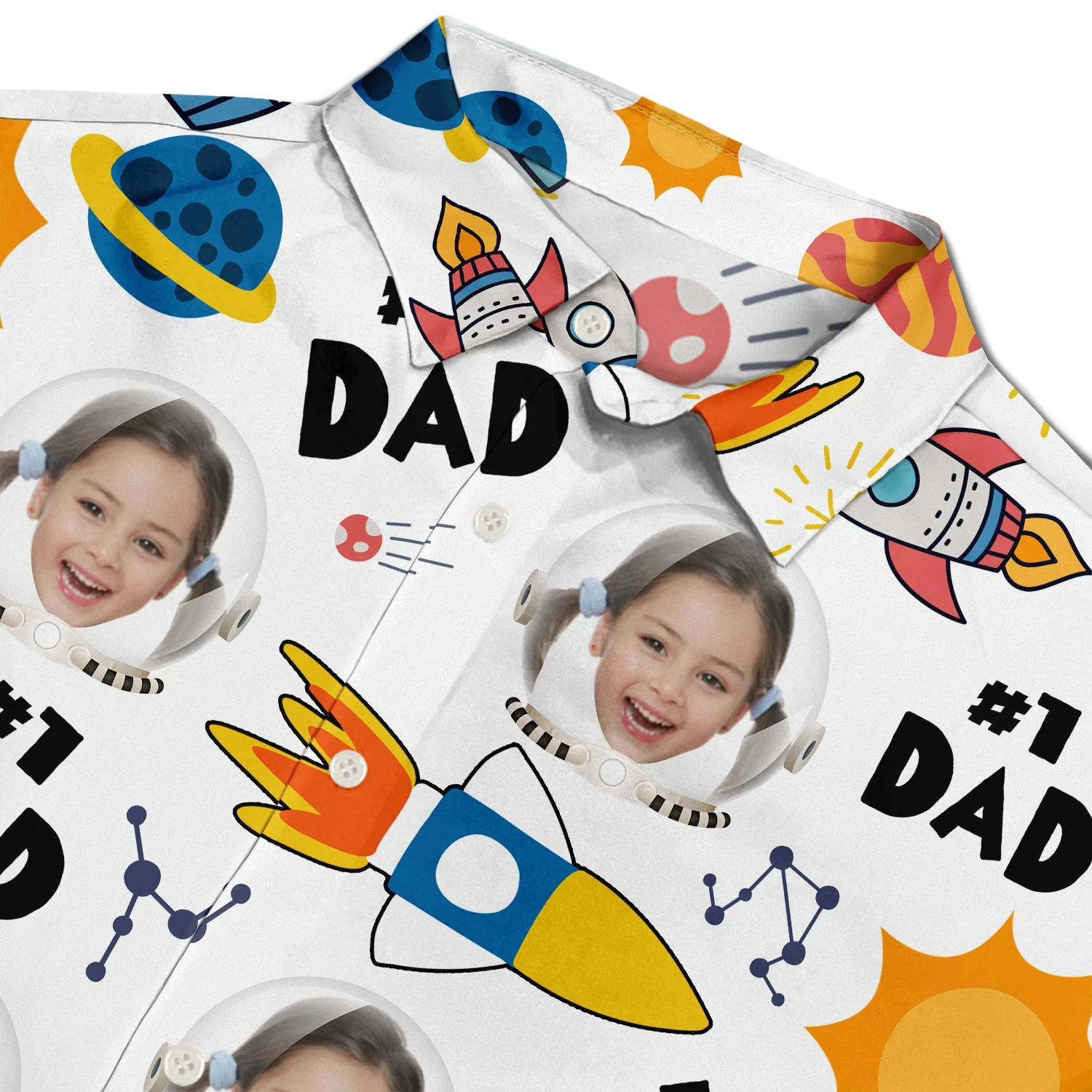 Custom Photo Astronaut #1 Dad - Personalized Hawaiian Shirt - Image 5