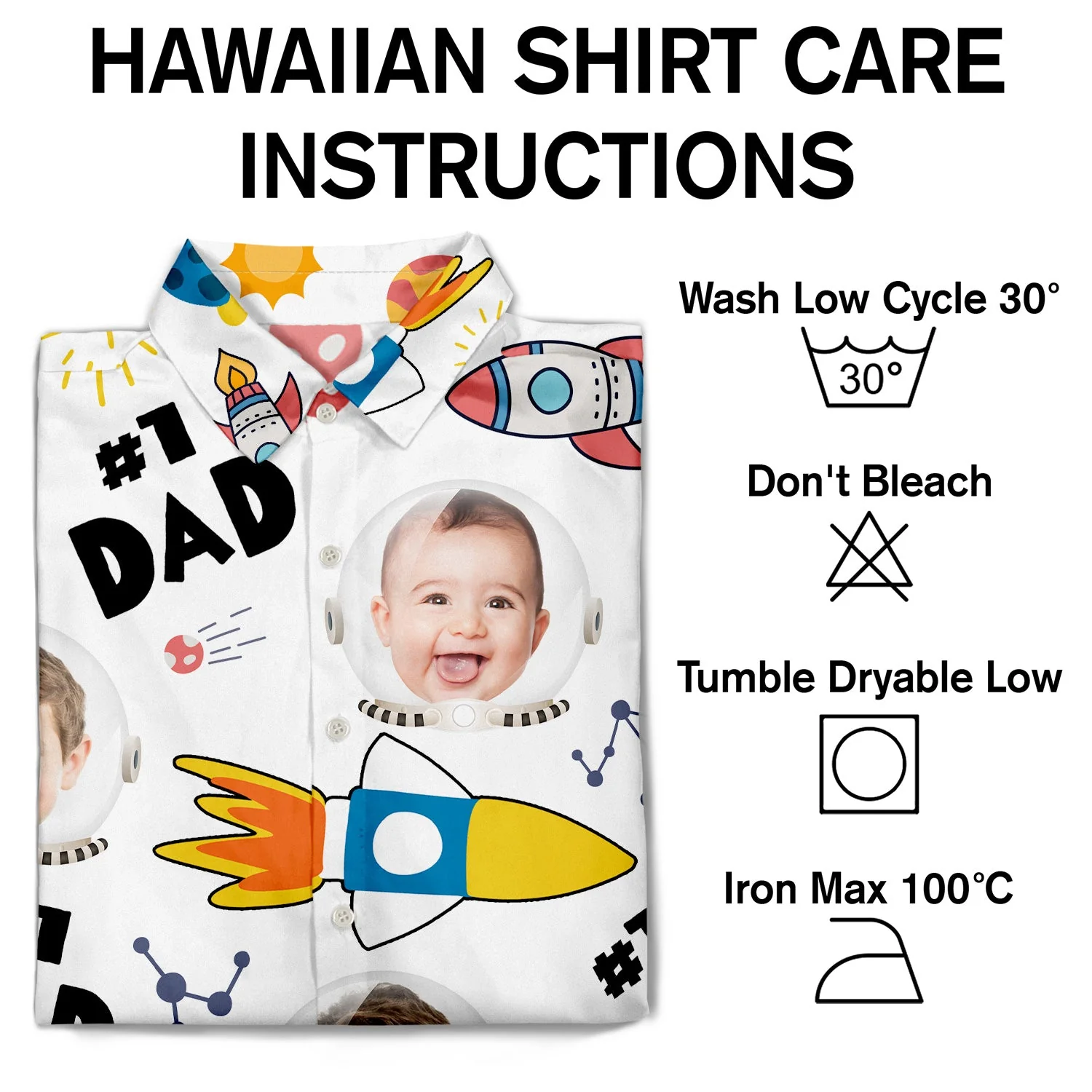Custom Photo Astronaut #1 Dad - Personalized Hawaiian Shirt - Image 8