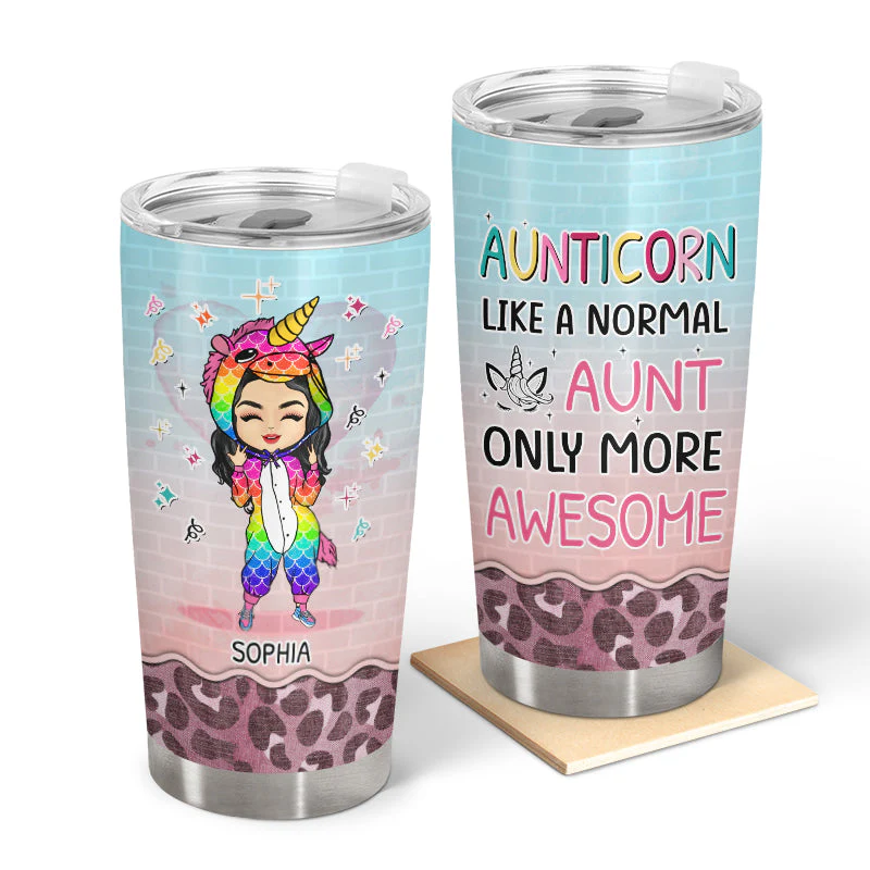 Aunticorn Like Other Aunt - Gift For Aunties - Personalized Custom Tumbler