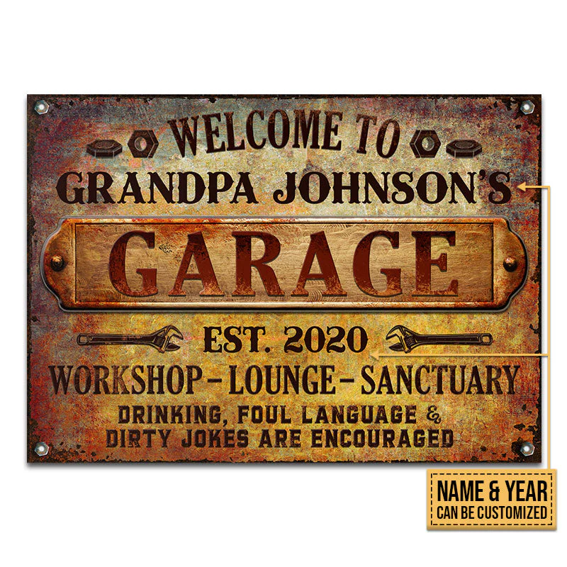 Auto Mechanic Rustic Garage Drinking Are Encouraged Custom Classic Metal Signs, Grandpa Gift, Auto Mechanic Gift - Image 4