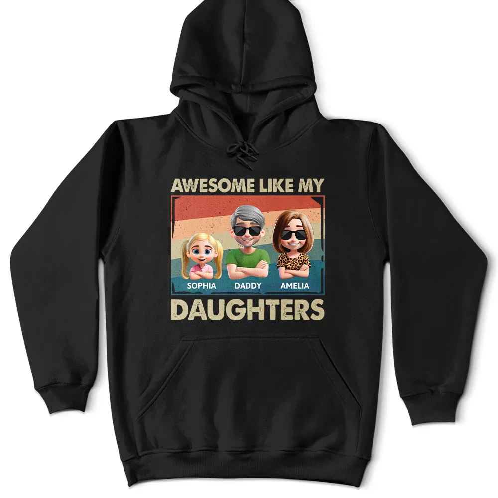Awesome Like My Daughter Funny Dad - Personalized T Shirt - Image 4