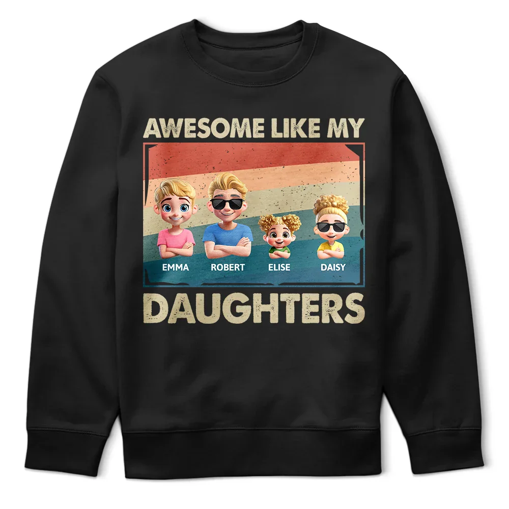 Awesome Like My Daughter Funny Dad - Personalized T Shirt - Image 5