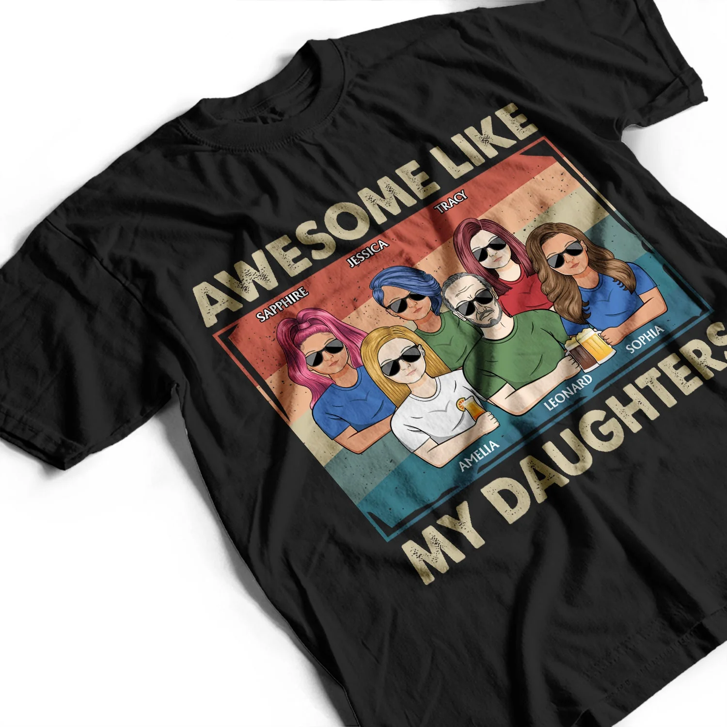 Awesome Like My Daughter - Funny Gift For Dad, Father, Grandpa - Personalized T Shirt - Image 3
