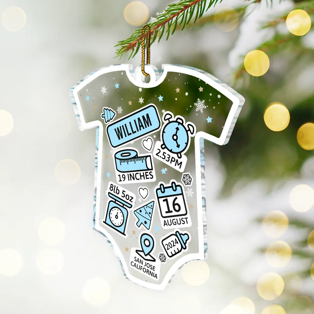 Baby First Christmas - Personalized Custom Shaped Acrylic Ornament - Image 2